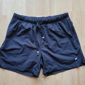 Fabletics Mens Black Performance Running Shorts Lined 5" Size L or M